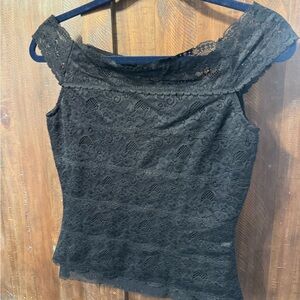 The Limited Black Lace Off-Shoulder Blouse size small